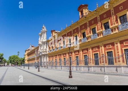 Storico Palazzo di San Telmo nel centro di Siviglia, Spagna Foto Stock