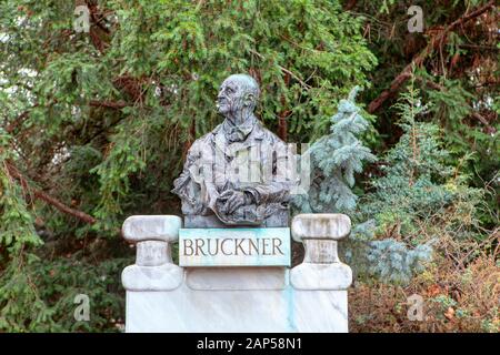 Busto di un compositore austriaco Anton Bruckner Foto Stock