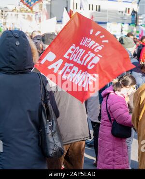 Protesta anti-PMA e anti-GPA a Parigi, Francia Foto Stock