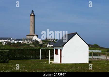 Ile de Batz, il faro, Finisterre, Bretagne, Francia, Europa Foto Stock