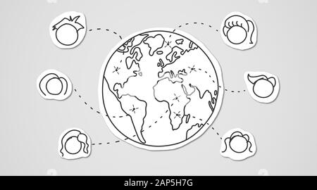 Schema di giovani creativi alla ricerca di opportunità di business Foto Stock