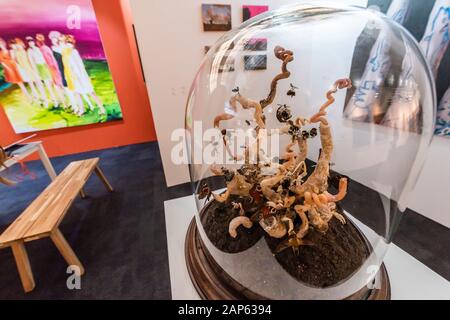 Islington, Londra, Regno Unito. 21st Gen 2020. Un'Eruzione di Tessa Farmer nella galleria Bo-Lee - la London Art Fair, al Business Design Centre di Islington. Include gallerie internazionali che vendono opere d'arte moderne e contemporanee. Credito: Guy Bell/Alamy Live News Foto Stock