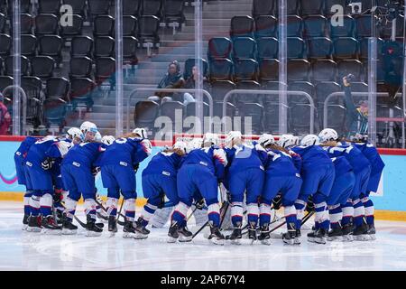 Losanna, Vodese Arena, YOG 2020 - Le donne il terzo posto finale, Slovacchia. Xxi gen, 2020. La Svizzera, Team Slovacchia Credito: SPP Sport Stampa foto. /Alamy Live News Foto Stock