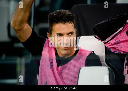 Torino - Ott 22, 2019: Gianluigi Buffon sorrisi. Juventus - Lokomotiv Mosca. La UEFA Champions League. Mathcday 3. Lo Stadio Allianz. Foto Stock