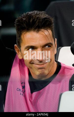 Torino - Ott 22, 2019: Gianluigi Buffon sorrisi. Juventus - Lokomotiv Mosca. La UEFA Champions League. Mathcday 3. Lo Stadio Allianz. Foto Stock