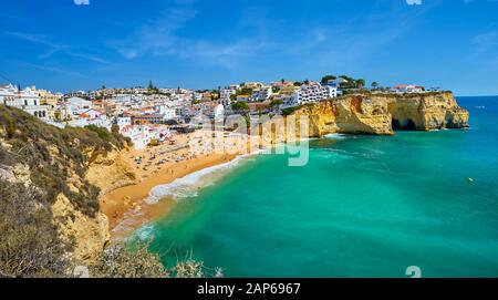 Carvoeiro Beach, Algarve, PORTOGALLO Foto Stock