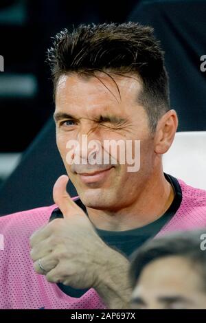 Torino - Ott 22, 2019: Gianluigi Buffon sorrisi. Juventus - Lokomotiv Mosca. La UEFA Champions League. Mathcday 3. Lo Stadio Allianz. Foto Stock