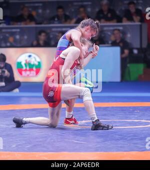 17 januari 2020 Roma, Italia Restling, Torneo Internazionale , sarah ann hildebrandt (usa) vs emilia alina vuc (romania) categoria 50 kg durante 1° Torneo Internazionale Serie Classifiche - giorno 3 - Wrestling Foto Stock