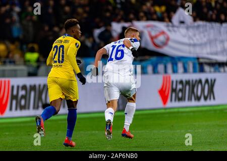 Kiev - Mar 14, 2019: Callum Hudson-Odoi 20. Dynamo Kyiv - Chelsea di Londra. La UEFA Europa League. La NSC Olympiyskiy stadium Foto Stock