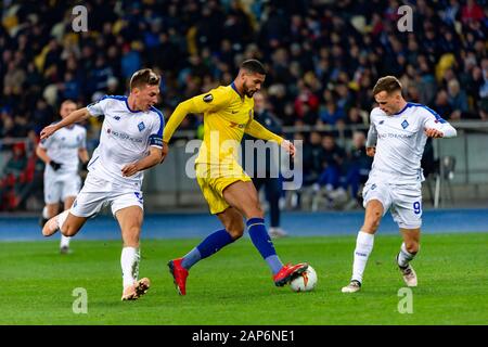 Kiev - Mar 14, 2019: Ruben Loftus-Cheek 12. Dynamo Kyiv - Chelsea di Londra. La UEFA Europa League. La NSC Olympiyskiy stadium Foto Stock