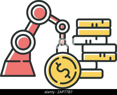 Aziendale e Industriale icona di colore. Attrezzature e forniture per ufficio e industria. Materiali di costruzione e di strumenti. E Commerce Department, shoppi online Illustrazione Vettoriale