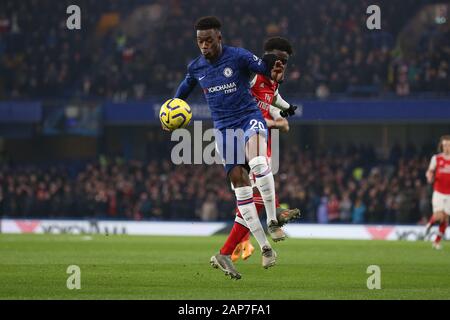 Londra, Regno Unito. 21st Gen 2020. Callum Hudson-Odoi di Chelsea in azione durante la partita della Premier League tra Chelsea e Arsenal Stamford Bridge, Londra, martedì 21st gennaio 2020. (Credito: Jacques Feeney | MI News) solo uso editoriale. Credito: Mi News & Sport /Alamy Live News Foto Stock