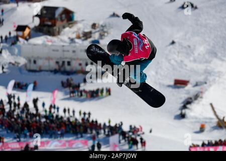 Losanna, Svizzera. Xxi gen, 2020. Ruka Hirano (JPN) Snowboard : uomini Halfpipe finale di Leysin Park & Pipe durante il Lausanne 2020 Inverno Olimpiadi della Gioventù a Losanna, in Svizzera . Credito: Naoki Morita AFLO/sport/Alamy Live News Foto Stock