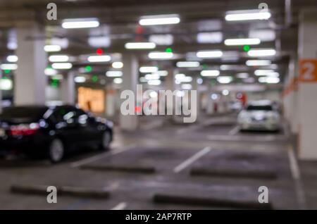 Parcheggio abstract blur in un centro commerciale. Foto Stock