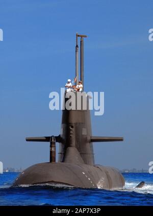 Sottomarino elettrico diesel Australian Navy Collins Class. Foto Stock