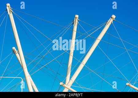 Ponte Kurilpa, ponte pedonale che attraversa il fiume Brisbane, Brisbane, Queensland Australia Foto Stock