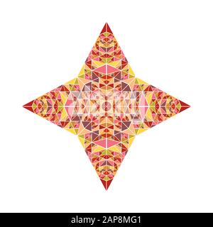 Colorato triangolo isolato mosaico stella simbolo - geometrico geometrico vettore ornamentale elemento di disegno da triangoli Illustrazione Vettoriale