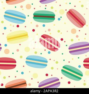 Motivo senza cuciture con macaron Illustrazione Vettoriale