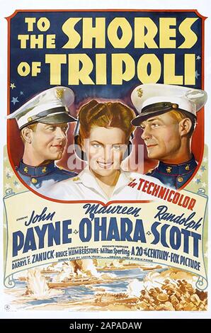 Sulle RIVE DEL film di TRIPOLI 1942 20th Century Fox con John Wayne, Maureen o'Hara, Randolph Scott Foto Stock