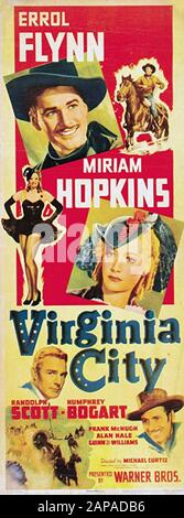 Virginia CITY 1940 Warner Bros film con Errol Flynn e Miriam Hopkins Foto Stock