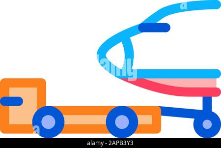 Piano Tow Truck Icona vettore illustrazione di contorno Illustrazione Vettoriale
