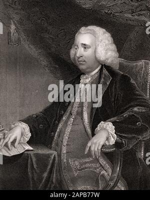 Henry Fox, primo barone Holland, di Foxley, 1705-1774, un leader politico britannico del XVIII secolo Foto Stock