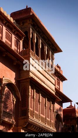 India, Rajasthan, Shekhawati, Bikaner, Gajner, Gajner Palace Heritage Hotel, ex residenza di caccia di Maharaja di Jaipur, architettura tradizionale, vincere Foto Stock