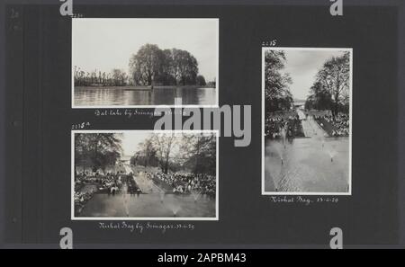 PhotoAlbum Fisherman: Third Karakoru Expedition, 1929 Descrizione: Album con tre foto. In alto a sinistra: Il DAL-lago a Srinagar; in basso a sinistra e a destra: Nishat Bag a Srinagar in vacanza Data: 1929/04/13 Località: India, Srinagar Parole Chiave: Vacanze, laghi, parchi Foto Stock