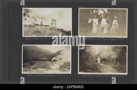Photoalbum Fisherman: Dutch East Indies, China, Japan, Netherlands, Switzerland, 1930 Descrizione: Albumblad Con Quattro Fotografie. In alto a sinistra: La coppia pescatore al cratere del vulcano Papandajan; in alto a destra: Discesa del vulcano Papandajan su Java; in basso a sinistra: Il cratere del vulcano Papandajan su Java; in basso a destra: Jenny Visser-Hooft scende dal vulcano Papandajan su Java Data: 1930/10/03 posizione: Indonesia , Java, Dutch East Indies Parole Chiave: Volcans Nome Personale: Fisherman, Ph.C., Visser-Hooft, Jenny Foto Stock