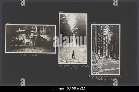 Photoalbum Fisherman: Dutch East Indies, China, Japan, Netherlands, Switzerland, 1930 Descrizione: Albumblad Con Tre Foto. Sinistra, centro e destra: Templi a Nikko in Giappone Data: 1930/11/24 luogo: Giappone, Nikko Parole Chiave: Templi Foto Stock