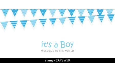 È un biglietto di auguri di benvenuto per bambino per il vettore di nascita illustrazione EPS10 Illustrazione Vettoriale