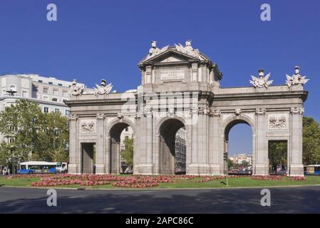 Il Alcala Arch a Madrid, Spagna Foto Stock