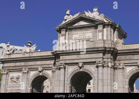 Il Alcala Arch a Madrid, Spagna Foto Stock