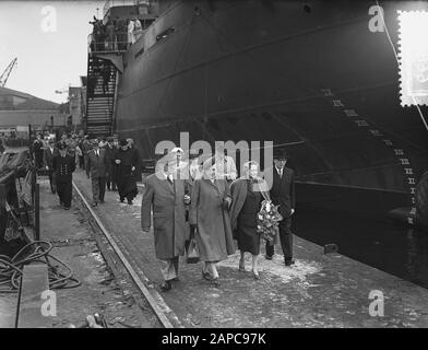 Amsterdam Droogdokme Tewaterlating Ville De Montreal Data: 25 Agosto 1954 Parole Chiave: Tewaterlatingen Nome Dell'Istituto: Droogdok Maatschappij Foto Stock