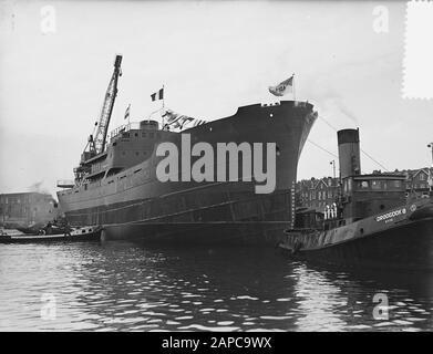 Amsterdam Droogdokme Tewaterlating Ville De Montreal Data: 25 Agosto 1954 Parole Chiave: Tewaterlatingen Nome Dell'Istituto: Droogdok Maatschappij Foto Stock