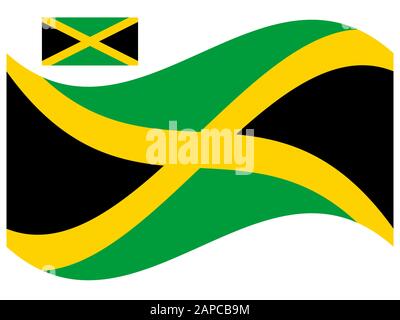 Wave Jamaica Flag Vector illustrazione eps 10 Illustrazione Vettoriale