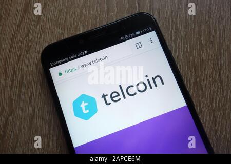 Telcoin (TEL) criptovaluta sito web visualizzato su uno smartphone moderno Foto Stock