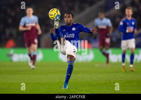 Leicester, Regno Unito. 22nd Gen 2020. Ricardo Pereira di Leicester City durante la partita della Premier League tra Leicester City e West Ham United al King Power Stadium il 22nd gennaio 2020 a Leicester, Inghilterra. (Foto di Daniel Chesterton/phcimages.com) Credit: PHC Images/Alamy Live News Foto Stock