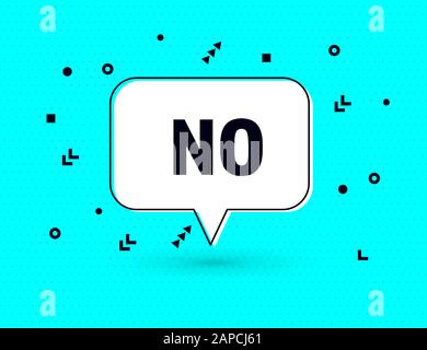 No, nope speech bubble banner pop art memphis style Illustrazione Vettoriale