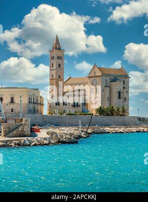 Trani waterfront con la bellissima cattedrale. Provincia di Barletta Andria Trani, Puglia (Puglia), il sud dell'Italia. Foto Stock