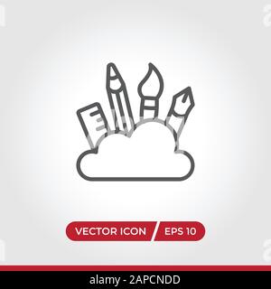 Icona strumenti di progettazione vettore. Semplici strumenti di progettazione firmano uno stile di design moderno per il sito web e l'app mobile. EPS10 Illustrazione Vettoriale