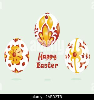 Immagine vettoriale di uova di Pasqua dipinte in diversi colori per la vostra creatività. Illustrazione Vettoriale