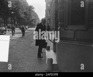 Palazzo Vescovile di Utrecht Visita di condolation al Cardinale De Jong Data: 10 settembre 1955 Località: Utrecht Nome personale: Young, Jan de, Jong, Johannes de Foto Stock