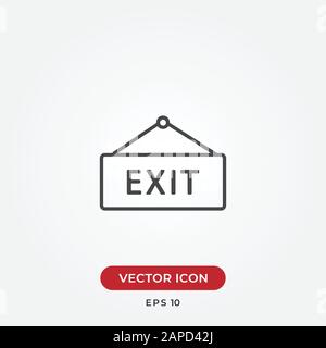 Icona vettore di uscita in stile moderno design per sito web e app mobile Illustrazione Vettoriale