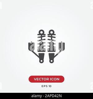 Icona vettoriale dell'ammortizzatore per auto in stile moderno per sito Web e app mobile Illustrazione Vettoriale