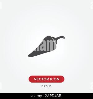 Icona vettoriale Chili Pepper in stile moderno per sito web e app mobile Illustrazione Vettoriale