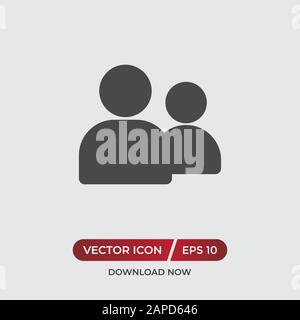 Icona People Vector in stile design moderno per sito web e app mobile Illustrazione Vettoriale