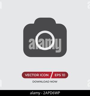Icona vettoriale con fotocamera in stile moderno per sito web e app mobile Illustrazione Vettoriale