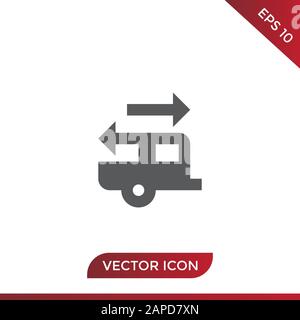 Icona vettore caravan Illustrazione Vettoriale
