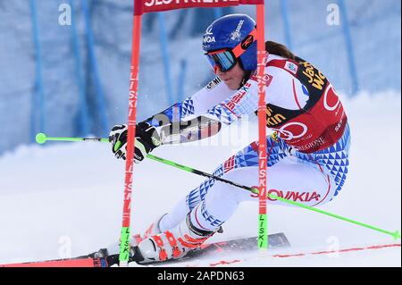 Sestriere, Italia. 19th Gen 2020. Sestriere, Italia, 19 Jan 2020, vlhova petra (svk) durante LA Coppa del mondo DEL CIELO - parallelo Giant Slalom Donne - Sci - credito: LM/Danilo Vigo credito: Danilo Vigo/LPS/ZUMA Wire/Alamy Live News Foto Stock